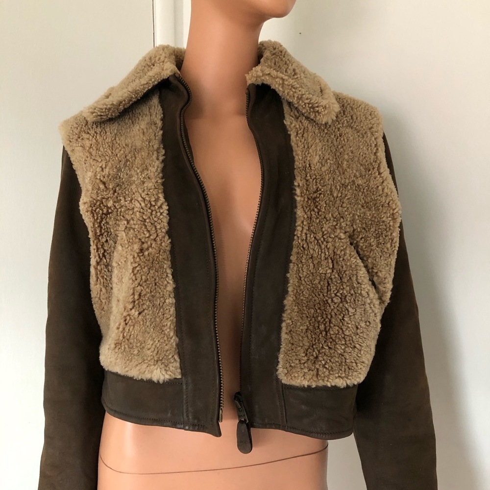 Leather Jacket with Thick Woven Fabric
